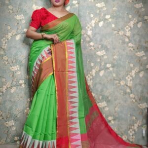 Handloom single temple saree