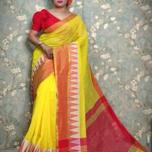 Handloom single temple saree