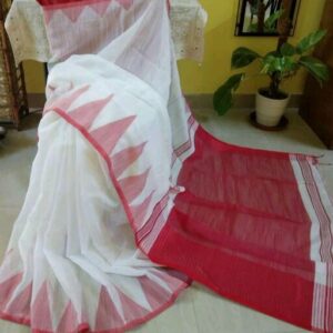 Handloom temple work saree